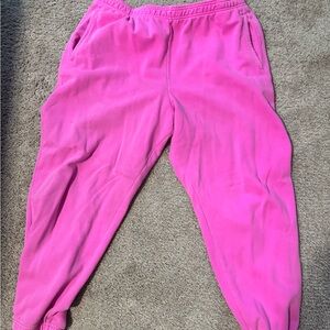 GAP Pink Track Pants with Elastic Waistband and Tapered Legs